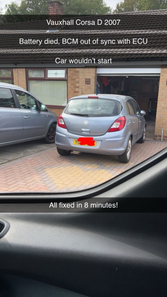 Vauxhall Corsa D 2008 Battery Died And BCM Out Of Sync With Various Modules, Causing Vehicle To Not Start