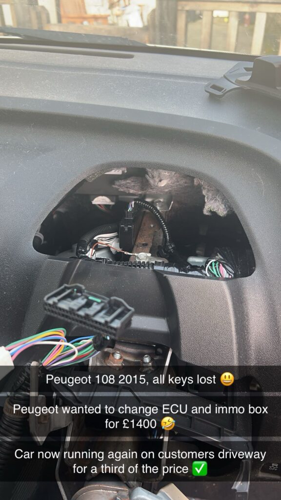 Peugeot 108 2015 All Keys Lost. Yet Another Big Job For Such A Little Car